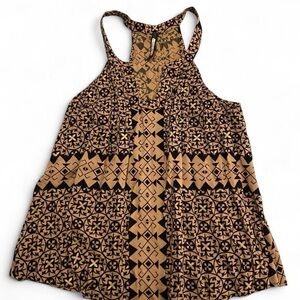 Plenty by Tracy Reese Geometric Tan and Black Tank Top